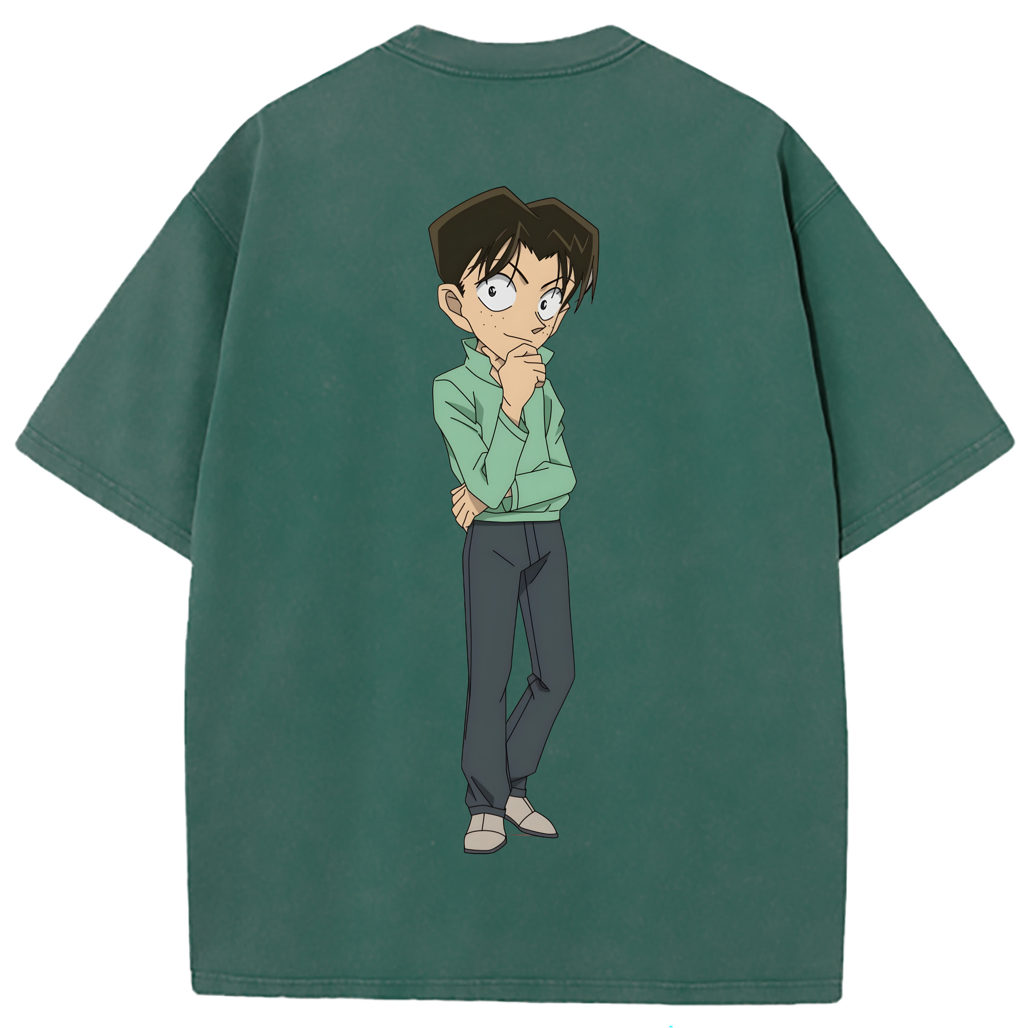 （画像用） 名探偵コナン 円谷 光彦 つぶらや みつひこ Detective Conan Mitch Tennyson 綿100% ヴィンテージ風 半袖Tシャツ（背面プリント）